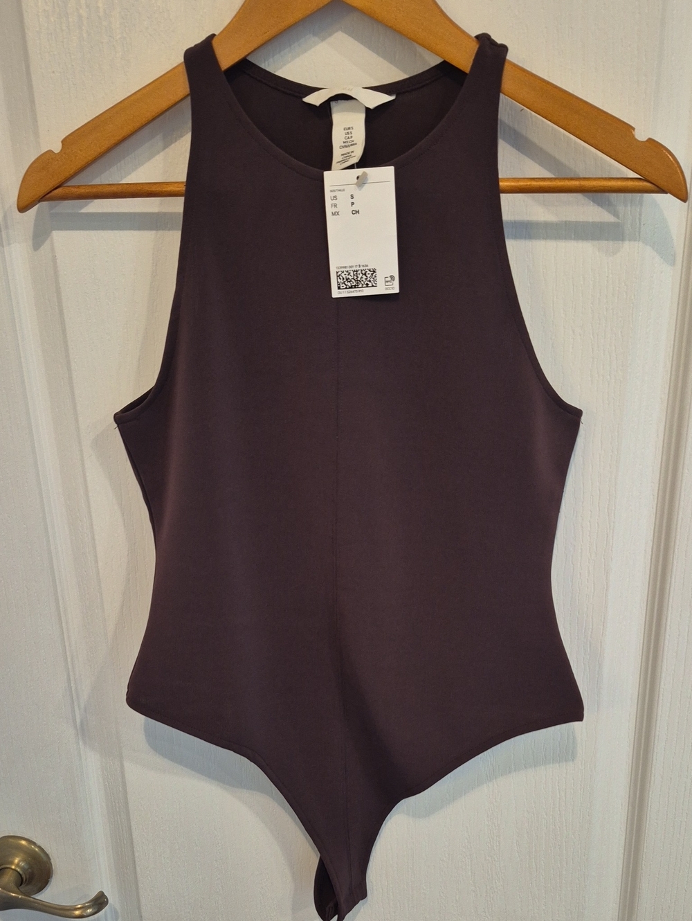 H&M Sleeveless  One-Piece Thong Bodysuit in Brown NWT
